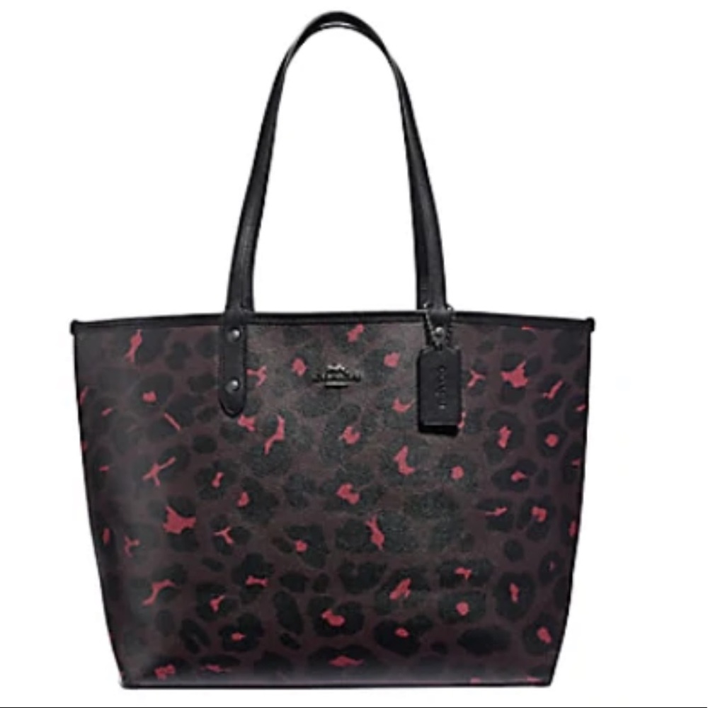 Coach Mauve & Pink Ocelot Reversible City Tote